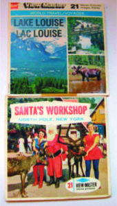 View Master reels of Lake Louise, Alberta and the Santa's Workship, North Pole, New York