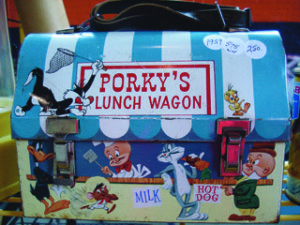 Very nice vintage c1959 Porky’s Lunch Wagon lunch box offered by Kal’s Collectibles for $250 Call 613-399-5178