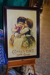 Ron Armstrong Lindsay On, had this charming advertisement litho for Clark’s spool cotton. It sold within the first half hour of the show to another dealer.