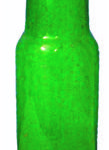 A dark green bottle from the late 1800's. For many years colored glass was cheaper to produce than clear. In addition, different colored glass was employed for certain types of products
