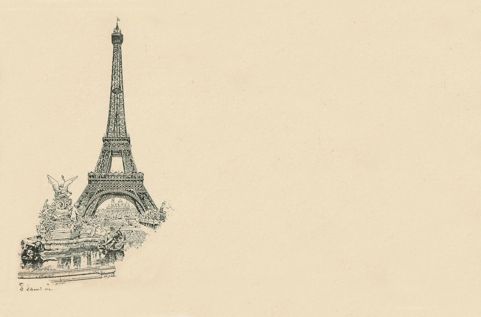 Figure 3.	A vignette of the Eiffel Tower, drawn by Léon-Charles Libonis, is shown on this postcard issued at the 1889 Paris Exposition.