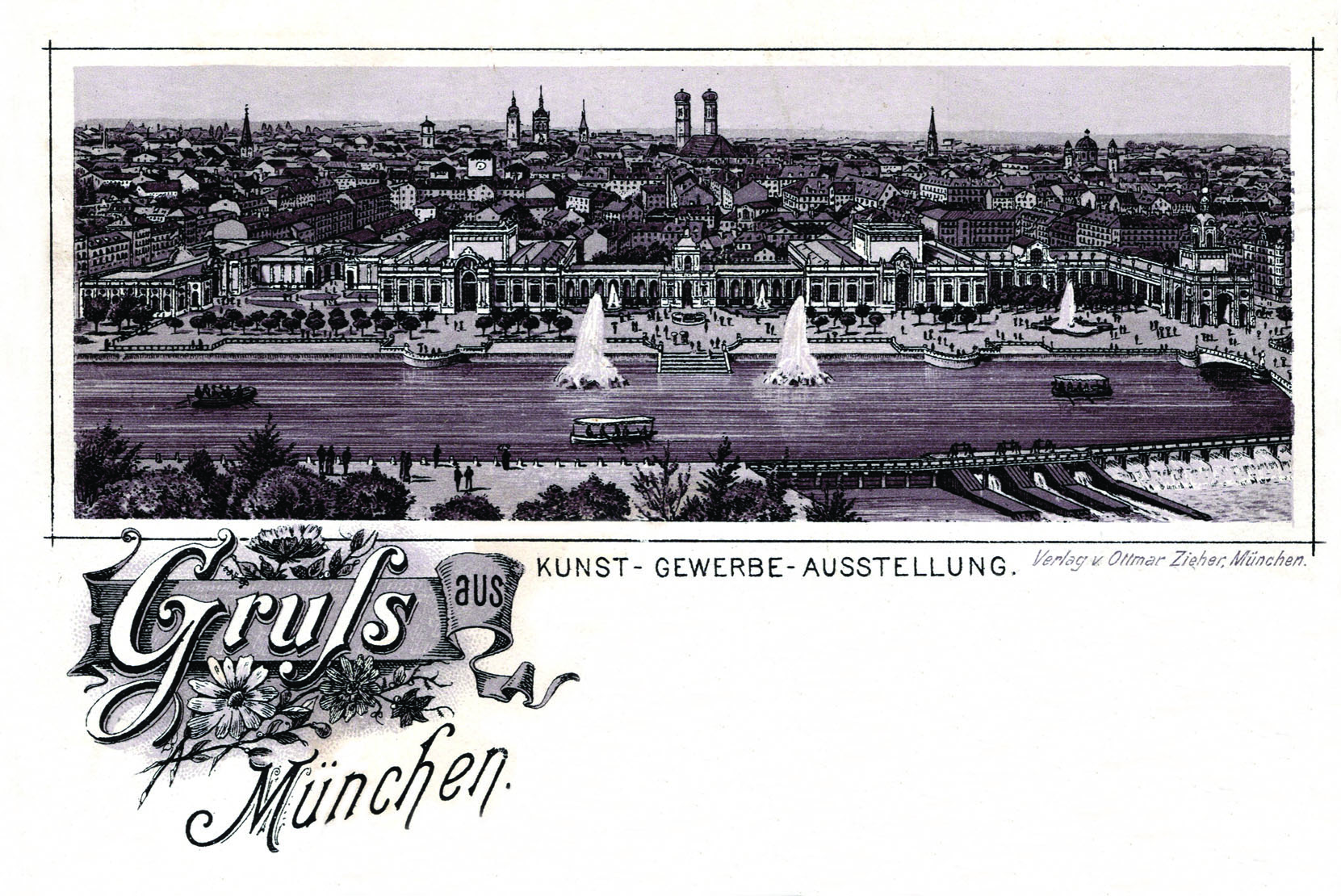 Figure 4.	This very early Gruss aus München (Greetings from Munich) postcard, from the Andrew Cunningham collection, card has a 4 July 1888 postmark.